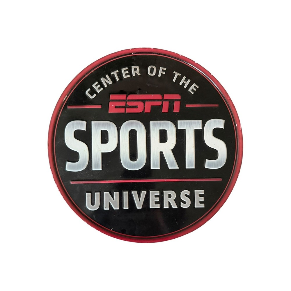 ESPN "Center of Sports Universe" 13" round metal sign wall decor